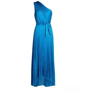 NWT Intermix Luisa Pleated Satin Midi Dress